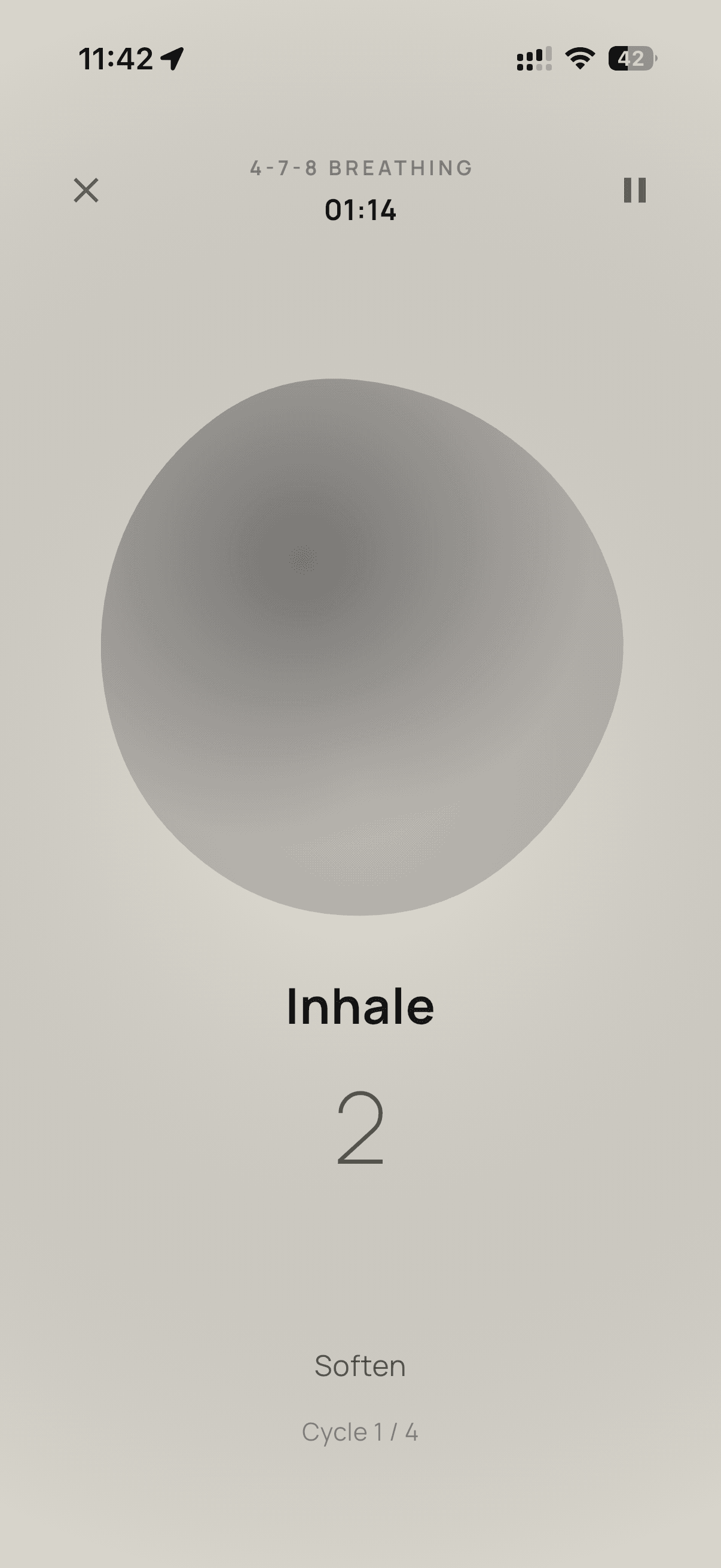 A breathing session in progress