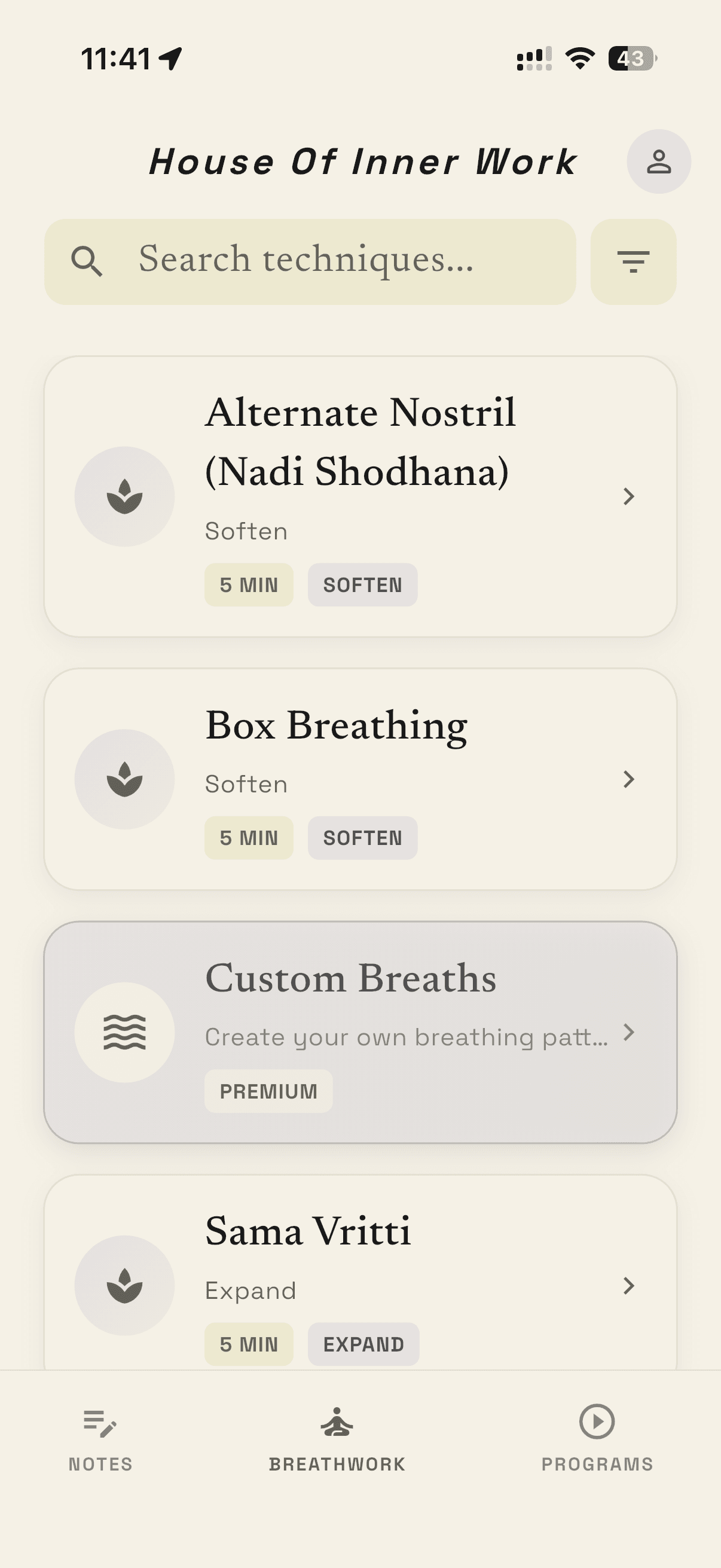 Breathwork techniques